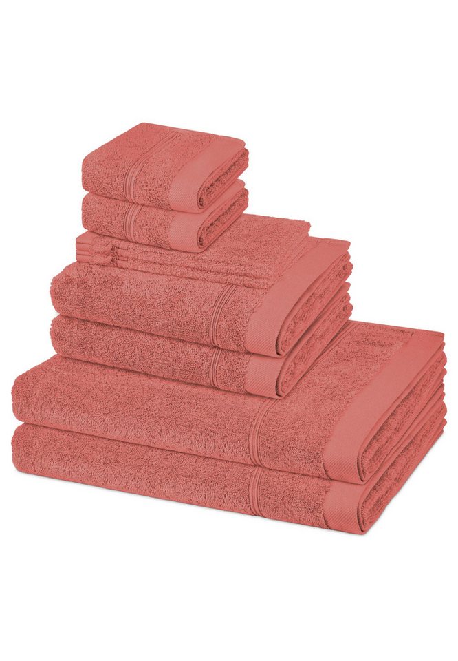 ROSS Handtuch Set Rubin, Walkfrottee (Spar-Set, 8-St), 2 X Wasch- 2 X Gäste- 2 X Dusch- 2 X Handtuch im Set - Baumwolle ROSS Handtuch Set Rubin, Walkfrottee (Spar-Set, 8-St), 2 X Wasch- 2 X Gäste- 2 X Dusch- 2 X Handtuch im Set - Baumwolle von ROSS