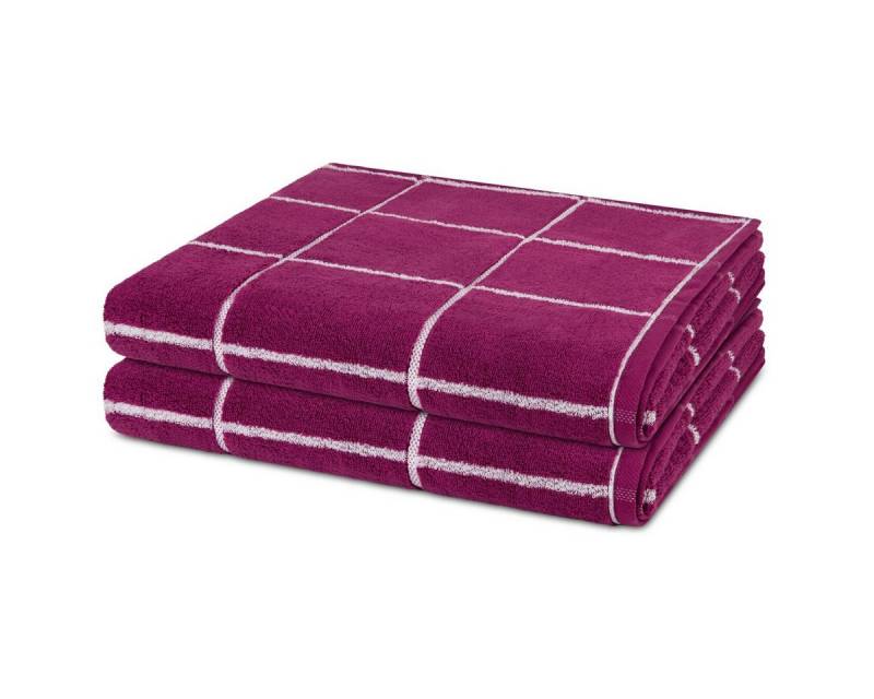 ROSS Handtuch Set Sensual Skin Karo, Walkfrottee (Spar-Set, 2-St), 2 X Duschtuch im Set - Baumwolle - Saugstark von ROSS