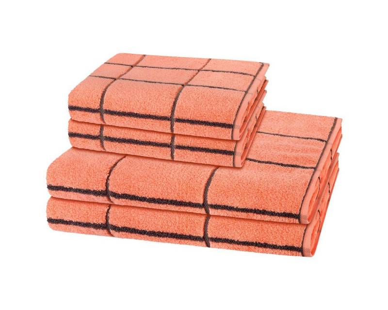 ROSS Handtuch Set Sensual Skin Karo, Walkfrottee (Spar-Set, 4-St), 2 X Handtuch 2 X Duschtuch im Set - Baumwolle - Saugstark von ROSS