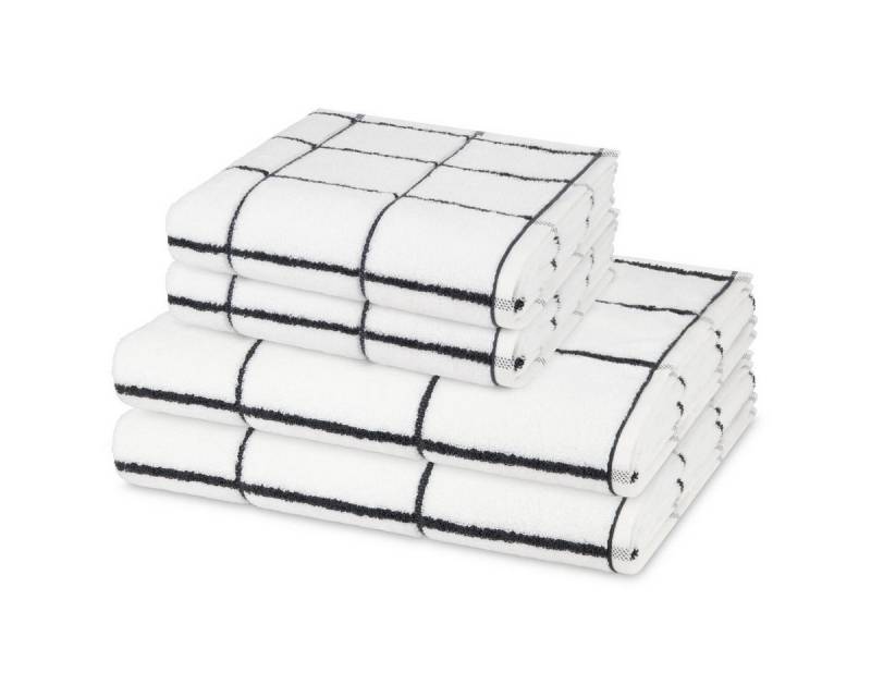 ROSS Handtuch Set Sensual Skin Karo, Walkfrottee (Spar-Set, 4-St), 2 X Handtuch 2 X Duschtuch im Set - Baumwolle - Saugstark von ROSS