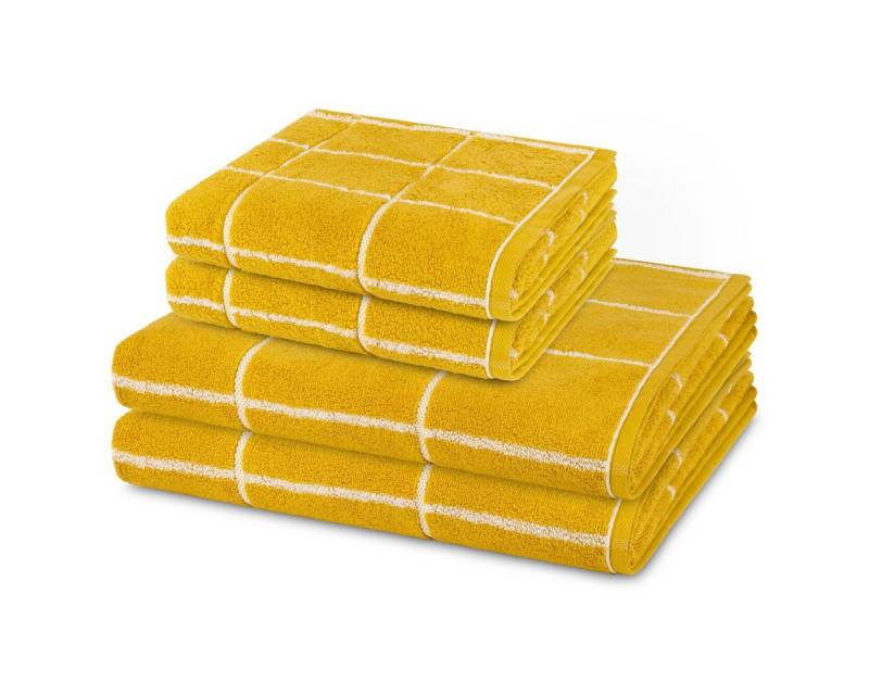 ROSS Handtuch Set Sensual Skin Karo, Walkfrottee (Spar-Set, 4-St), 2 X Handtuch 2 X Duschtuch im Set - Baumwolle - Saugstark von ROSS