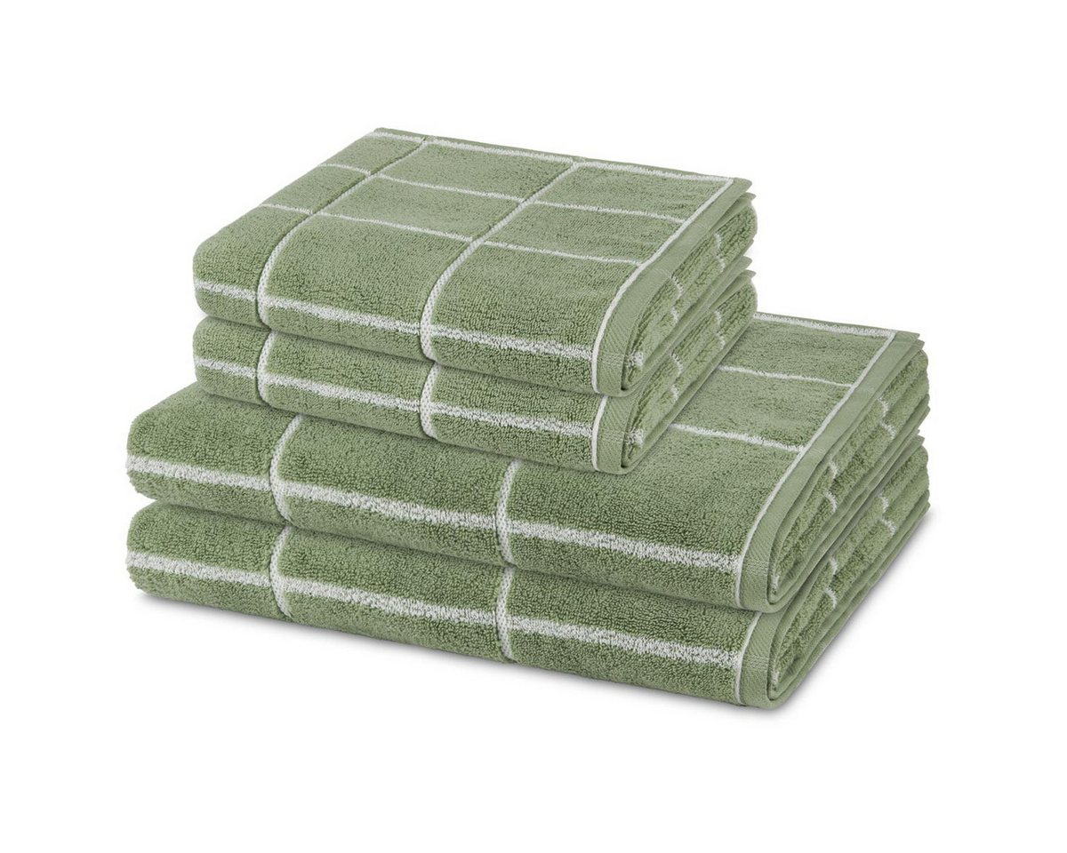 ROSS Handtuch Set Sensual Skin Karo, Walkfrottee (Spar-Set, 4-St), 2 X Handtuch 2 X Duschtuch im Set - Baumwolle - Saugstark von ROSS