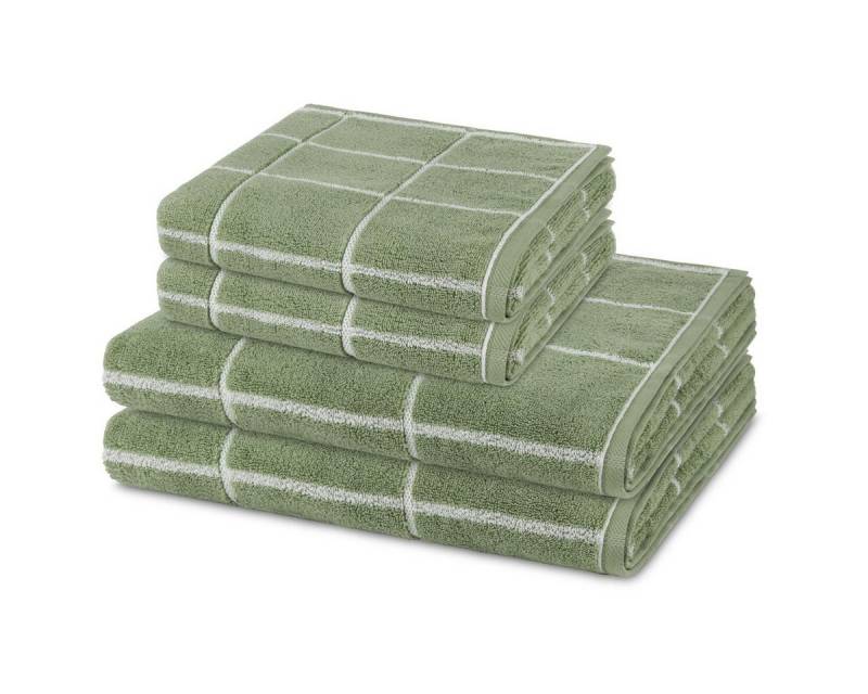 ROSS Handtuch Set Sensual Skin Karo, Walkfrottee (Spar-Set, 4-St), 2 X Handtuch 2 X Duschtuch im Set - Baumwolle - Saugstark von ROSS
