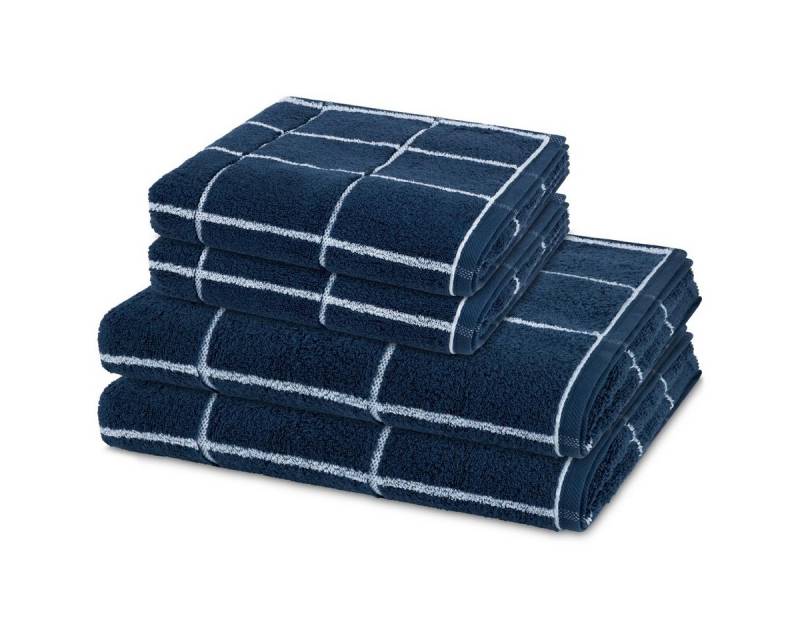 ROSS Handtuch Set Sensual Skin Karo, Walkfrottee (Spar-Set, 4-St), 2 X Handtuch 2 X Duschtuch im Set - Baumwolle - Saugstark von ROSS