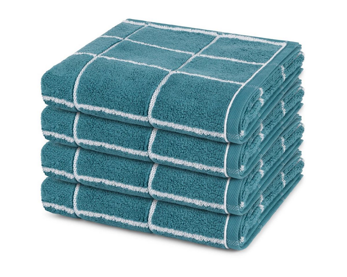 ROSS Handtuch Set Sensual Skin Karo, Walkfrottee (Spar-Set, 4-St), 4 X Handtuch im Set - Baumwolle - Saugstark von ROSS