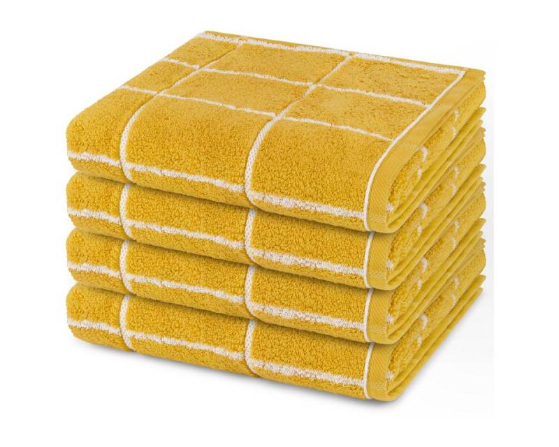 ROSS Handtuch Set Sensual Skin Karo, Walkfrottee (Spar-Set, 4-St), 4 X Handtuch im Set - Baumwolle - Saugstark von ROSS