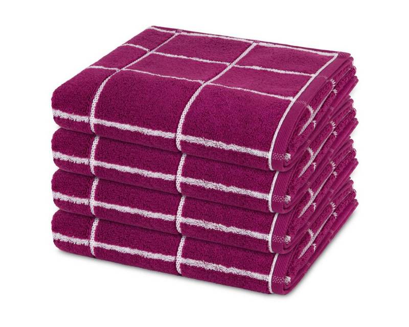 ROSS Handtuch Set Sensual Skin Karo, Walkfrottee (Spar-Set, 4-St), 4 X Handtuch im Set - Baumwolle - Saugstark von ROSS