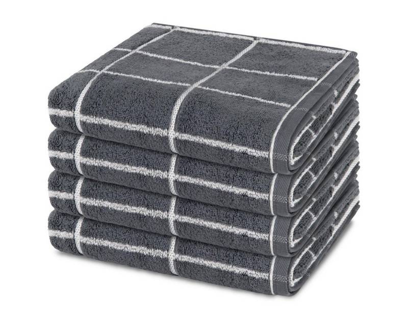 ROSS Handtuch Set Sensual Skin Karo, Walkfrottee (Spar-Set, 4-St), 4 X Handtuch im Set - Baumwolle - Saugstark von ROSS