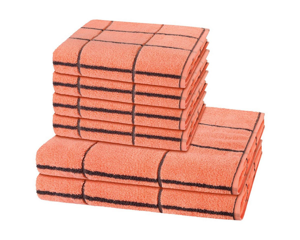 ROSS Handtuch Set Sensual Skin Karo, Walkfrottee (Spar-Set, 6-St), 4 X Handtuch 2 X Duschtuch im Set - Baumwolle - Saugstark von ROSS