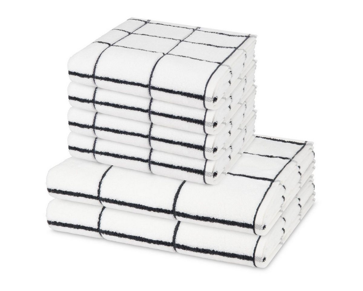 ROSS Handtuch Set Sensual Skin Karo, Walkfrottee (Spar-Set, 6-St), 4 X Handtuch 2 X Duschtuch im Set - Baumwolle - Saugstark von ROSS