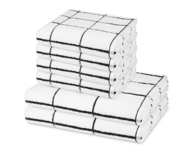 ROSS Handtuch Set Sensual Skin Karo, Walkfrottee (Spar-Set, 6-St), 4 X Handtuch 2 X Duschtuch im Set - Baumwolle - Saugstark von ROSS