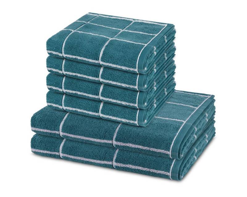 ROSS Handtuch Set Sensual Skin Karo, Walkfrottee (Spar-Set, 6-St), 4 X Handtuch 2 X Duschtuch im Set - Baumwolle - Saugstark von ROSS