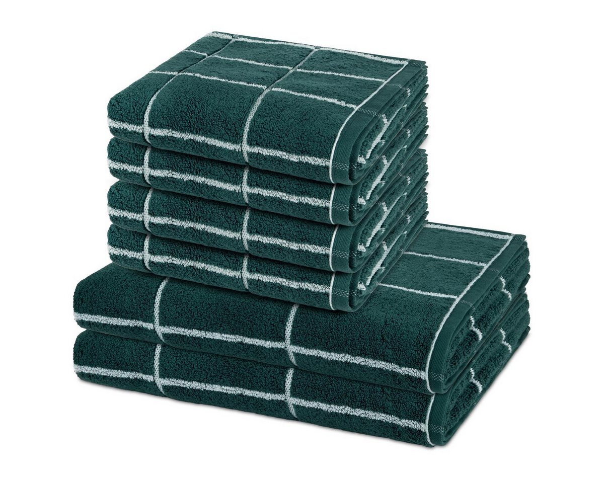 ROSS Handtuch Set Sensual Skin Karo, Walkfrottee (Spar-Set, 6-St), 4 X Handtuch 2 X Duschtuch im Set - Baumwolle - Saugstark von ROSS