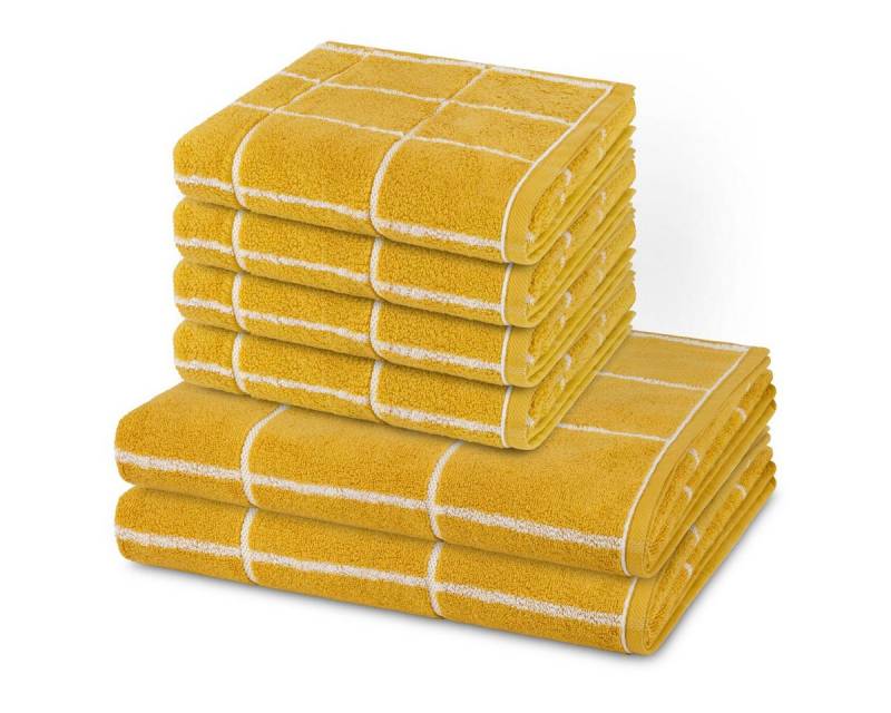 ROSS Handtuch Set Sensual Skin Karo, Walkfrottee (Spar-Set, 6-St), 4 X Handtuch 2 X Duschtuch im Set - Baumwolle - Saugstark von ROSS