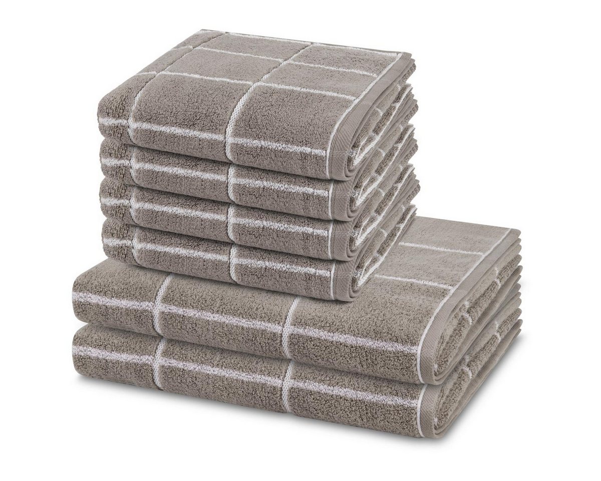 ROSS Handtuch Set Sensual Skin Karo, Walkfrottee (Spar-Set, 6-St), 4 X Handtuch 2 X Duschtuch im Set - Baumwolle - Saugstark von ROSS