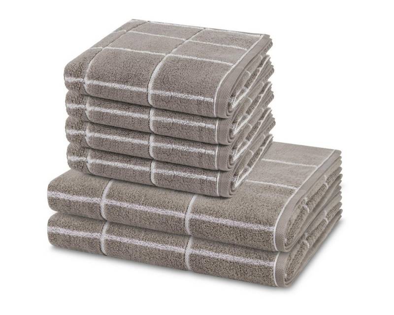 ROSS Handtuch Set Sensual Skin Karo, Walkfrottee (Spar-Set, 6-St), 4 X Handtuch 2 X Duschtuch im Set - Baumwolle - Saugstark von ROSS