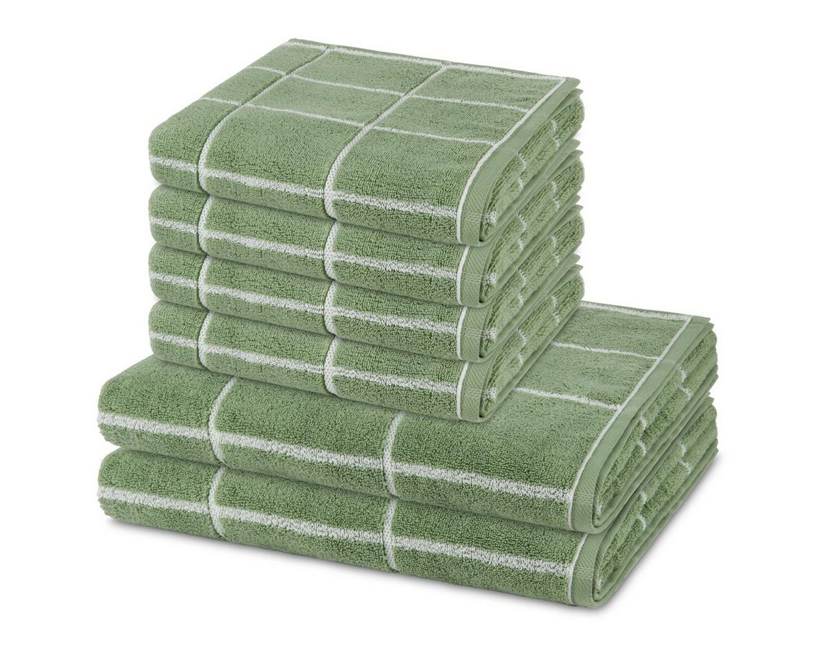 ROSS Handtuch Set Sensual Skin Karo, Walkfrottee (Spar-Set, 6-St), 4 X Handtuch 2 X Duschtuch im Set - Baumwolle - Saugstark von ROSS