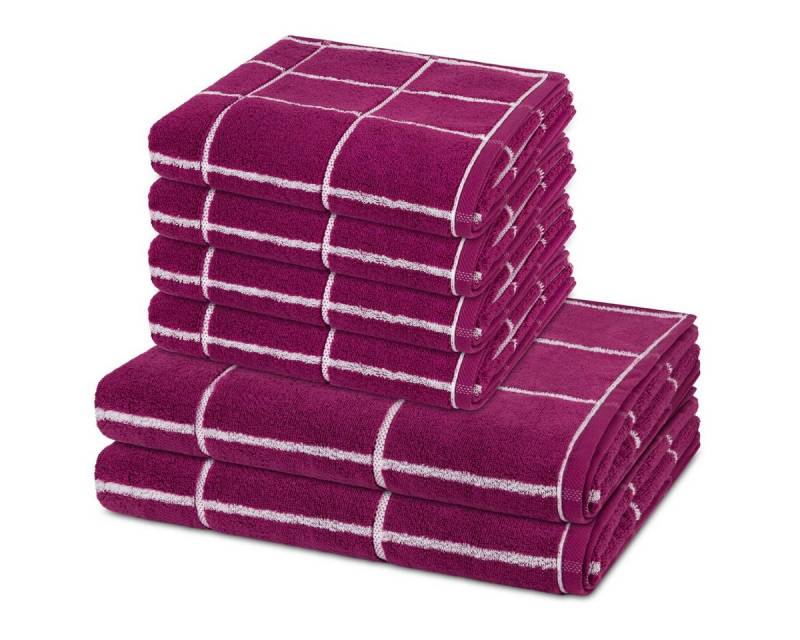 ROSS Handtuch Set Sensual Skin Karo, Walkfrottee (Spar-Set, 6-St), 4 X Handtuch 2 X Duschtuch im Set - Baumwolle - Saugstark von ROSS
