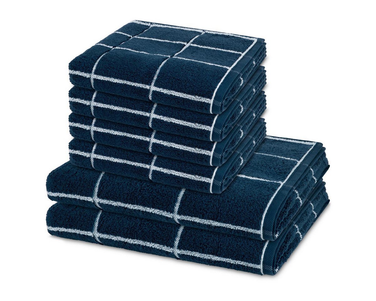 ROSS Handtuch Set Sensual Skin Karo, Walkfrottee (Spar-Set, 6-St), 4 X Handtuch 2 X Duschtuch im Set - Baumwolle - Saugstark von ROSS