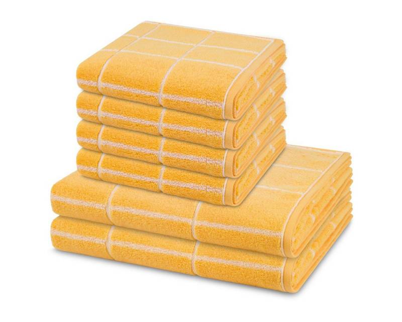 ROSS Handtuch Set Sensual Skin Karo, Walkfrottee (Spar-Set, 6-St), 4 X Handtuch 2 X Duschtuch im Set - Baumwolle - Saugstark von ROSS