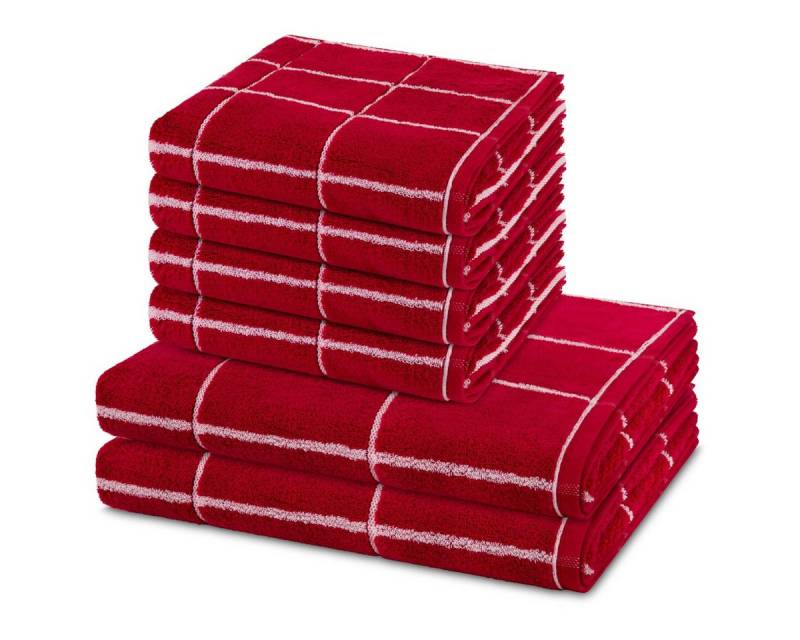 ROSS Handtuch Set Sensual Skin Karo, Walkfrottee (Spar-Set, 6-St), 4 X Handtuch 2 X Duschtuch im Set - Baumwolle - Saugstark von ROSS