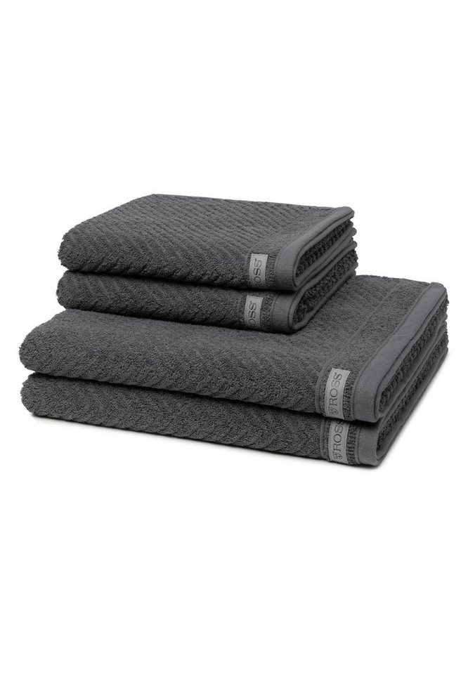 ROSS Handtuch Set Smart, Walkfrottee (Spar-Set, 4-St), 2 X Handtuch 2 X Duschtuch - im Set - Baumwolle von ROSS