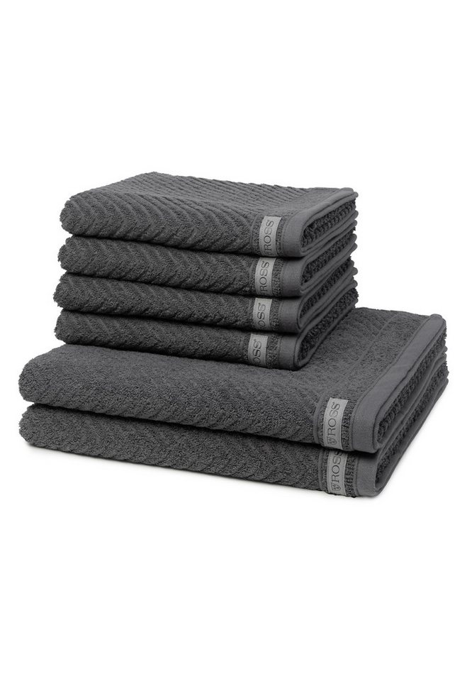 ROSS Handtuch Set Smart, Walkfrottee (Spar-Set, 6-St), 4 X Handtuch 2 X Duschtuch - im Set - Baumwolle von ROSS