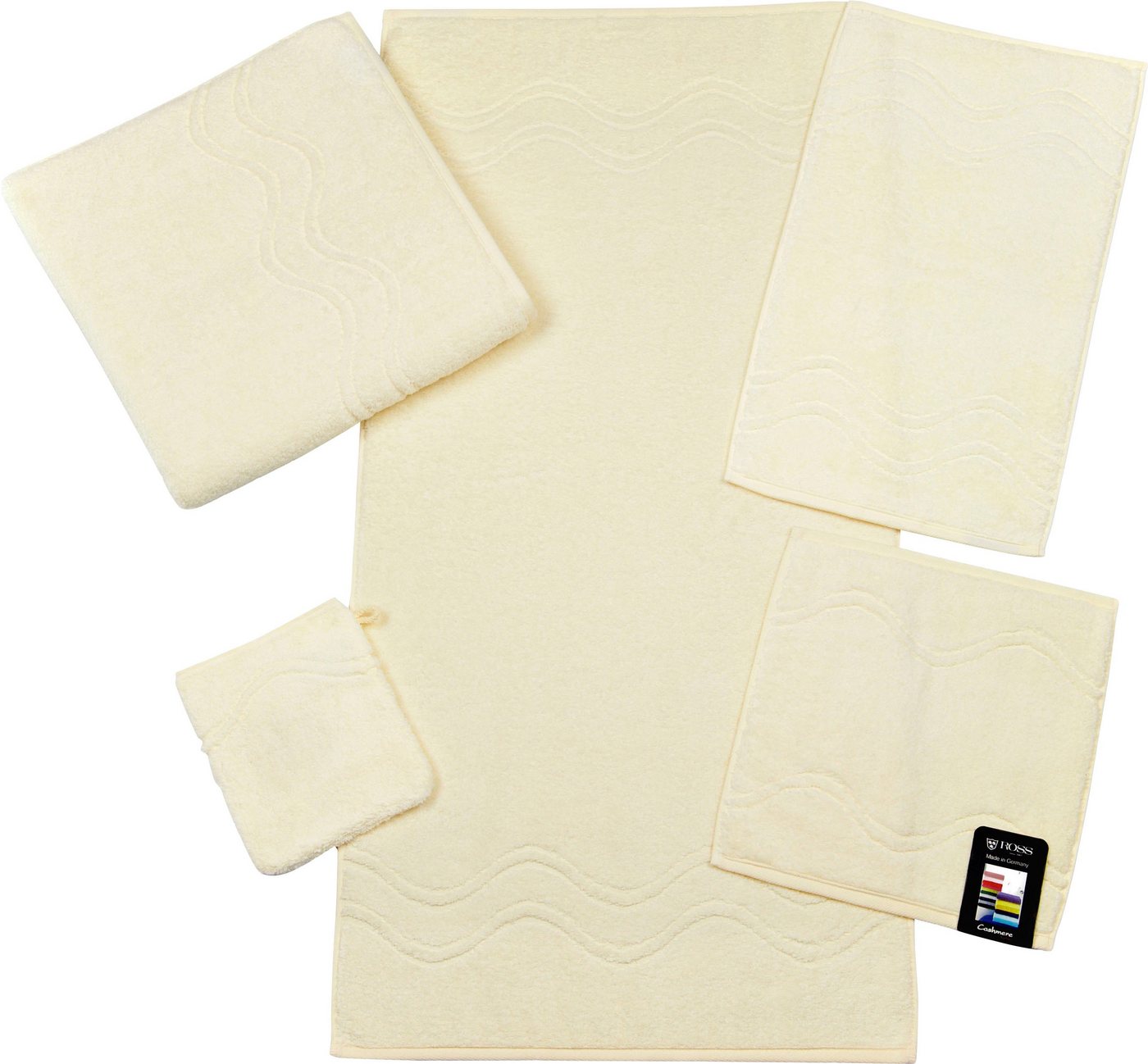 ROSS Seiftuch Cashmere feeling, Frottier (Packung, 6-St), mit Wellen-Bordüre von ROSS