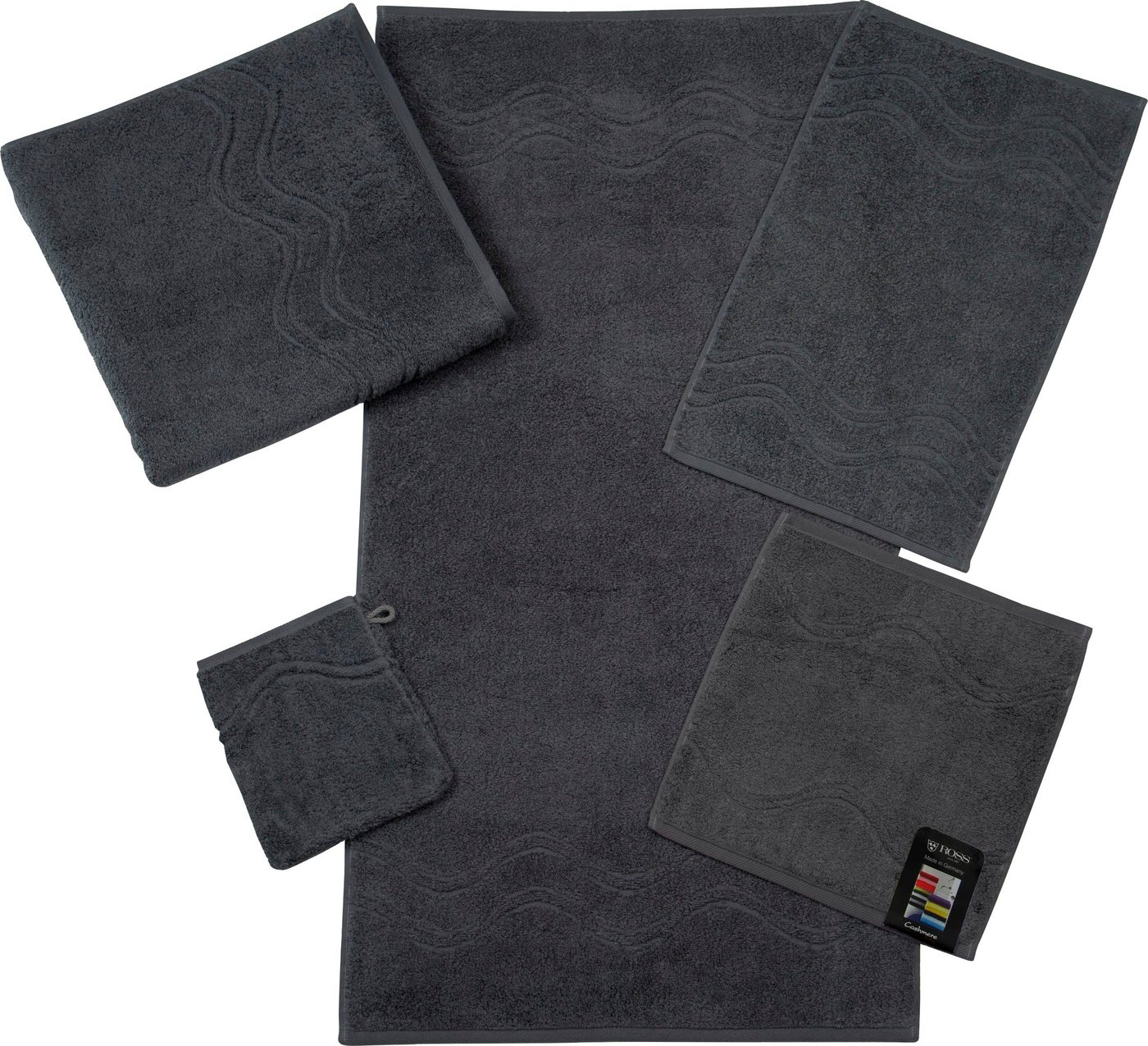 ROSS Seiftuch Cashmere feeling, (6-St), mit Wellen-Bordüre von ROSS