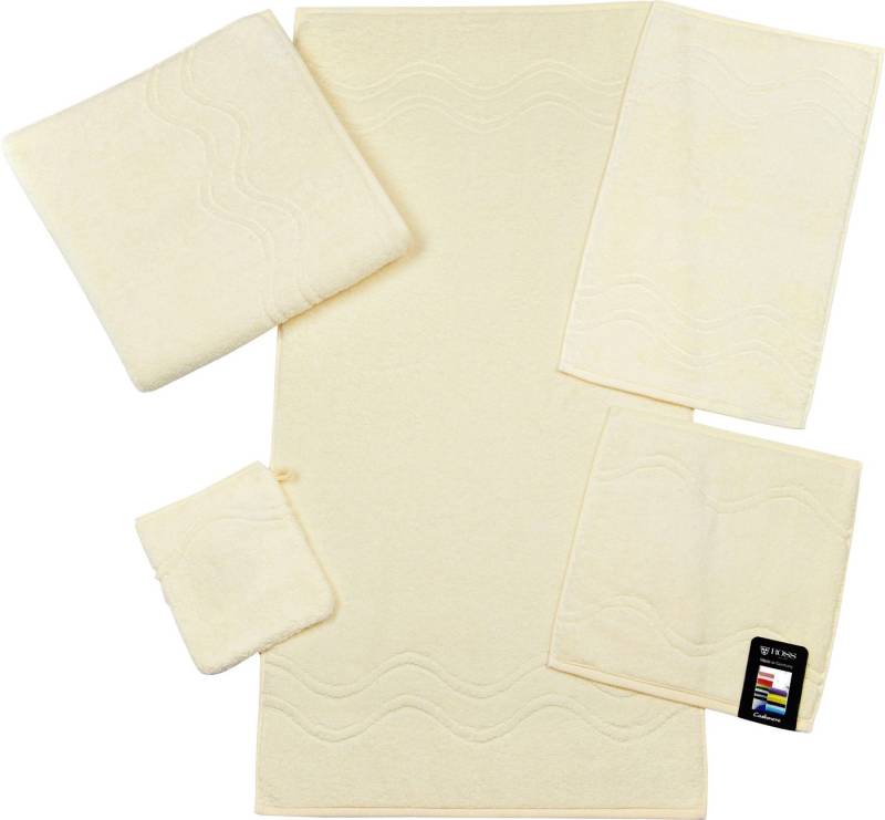 ROSS Waschhandschuh Cashmere feeling, Frottier (Packung, 6-St), mit Wellen-Bordüre von ROSS