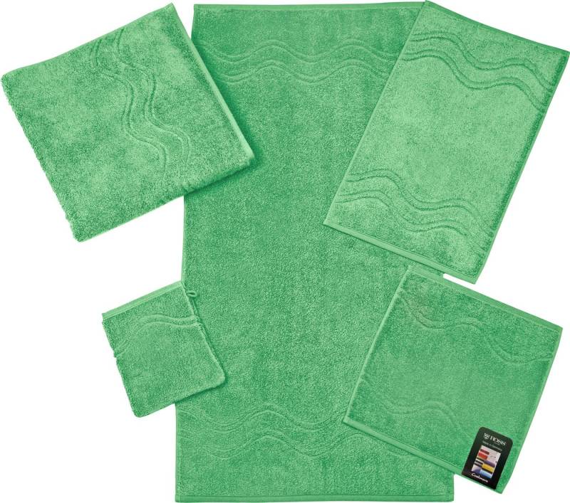 ROSS Waschhandschuh Cashmere feeling, Frottier (Packung, 6-St), mit Wellen-Bordüre von ROSS