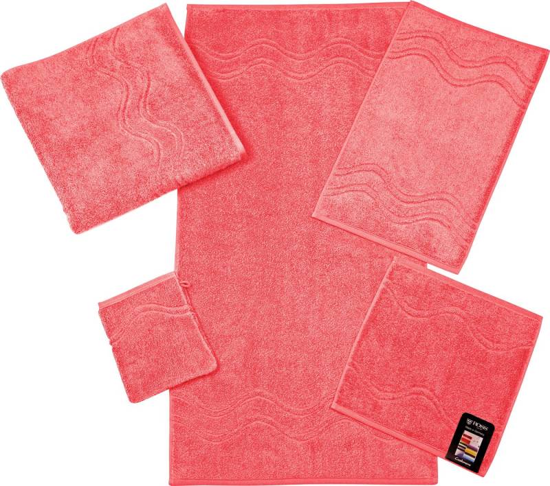 ROSS Waschhandschuh Cashmere feeling, Frottier (Packung, 6-St), mit Wellen-Bordüre von ROSS