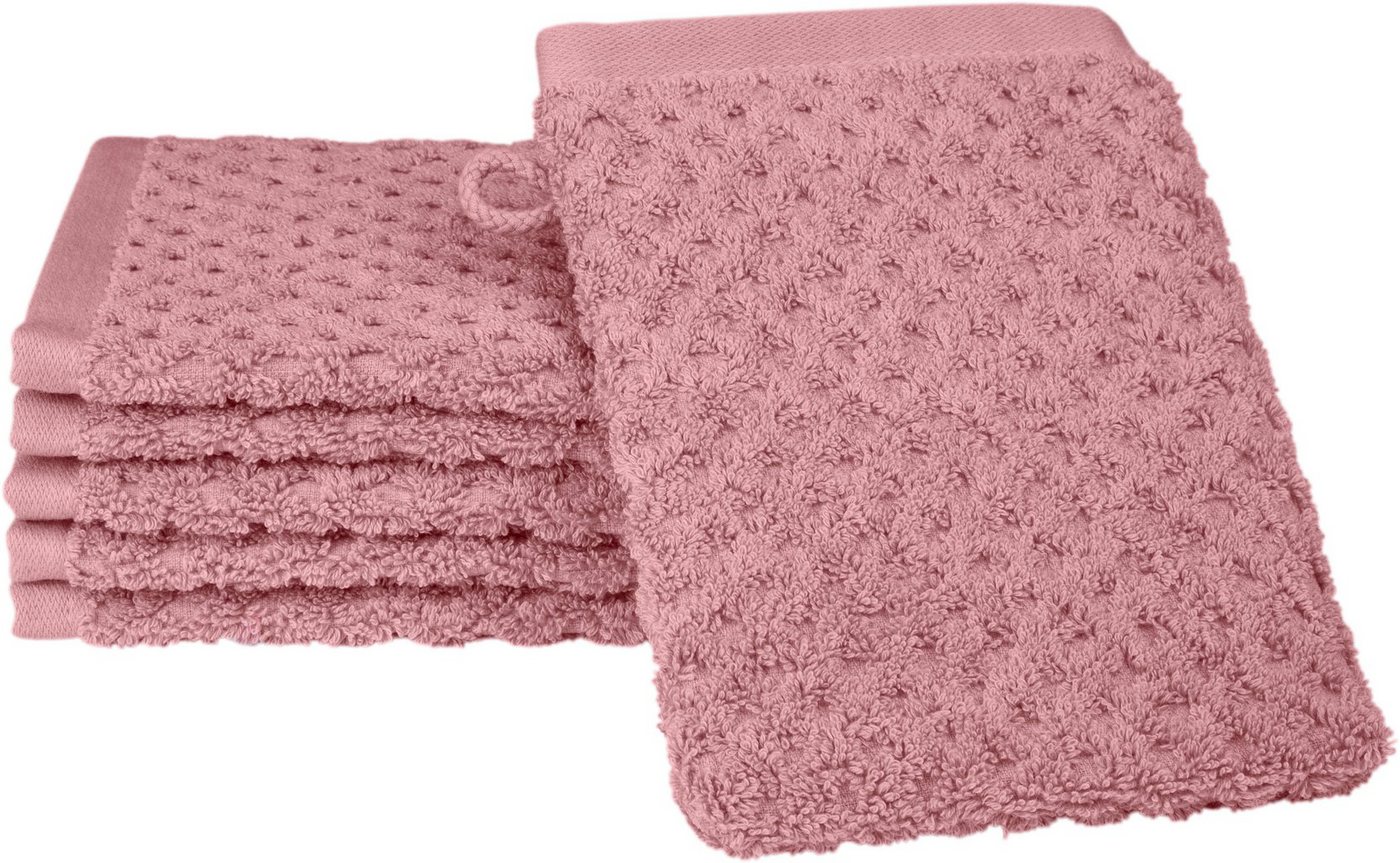 ROSS Waschhandschuh Harmony, Frottier (Packung, 6-St), 100 % Baumwolle, Hoch Tief Struktur, viele Farben von ROSS