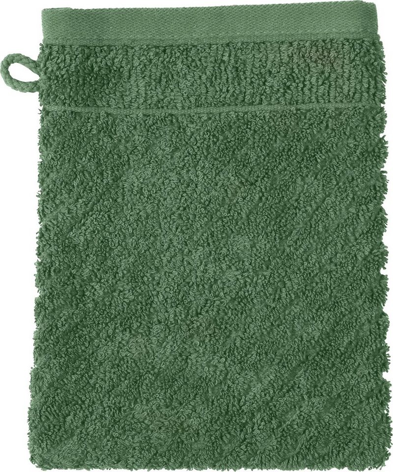 ROSS Waschhandschuh Smart, (6-St), Uni-Rippe mit Velourslabel von ROSS