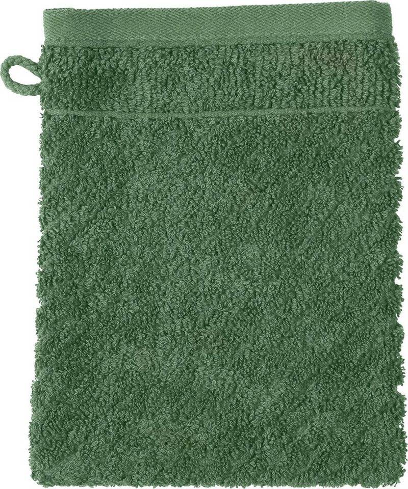 ROSS Waschhandschuh Smart, (6-St), Uni-Rippe mit Velourslabel von ROSS