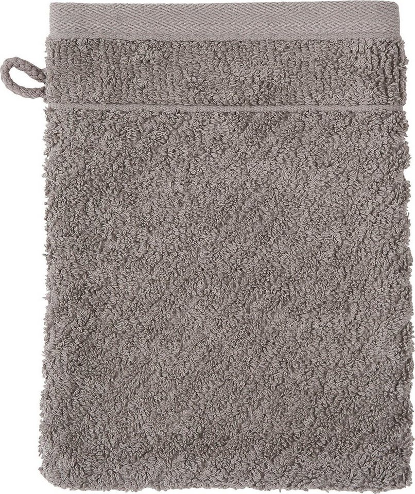 ROSS Waschhandschuh Smart, (6-St), Uni-Rippe mit Velourslabel von ROSS