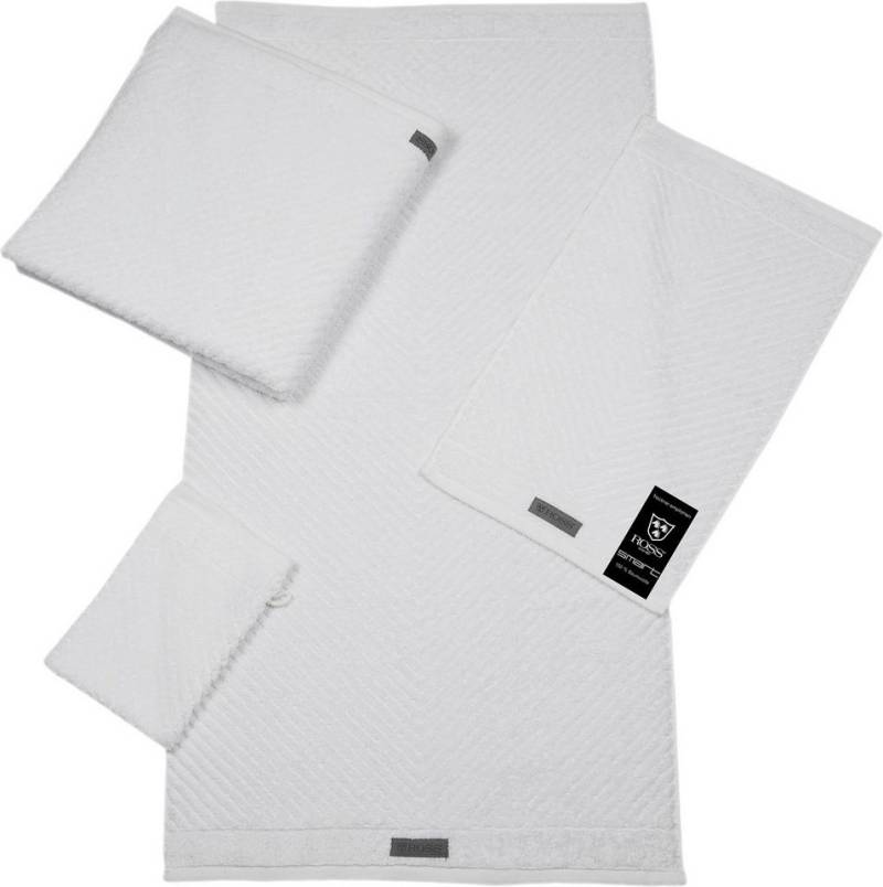 ROSS Waschhandschuh Smart, (6-St), Uni-Rippe mit Velourslabel von ROSS