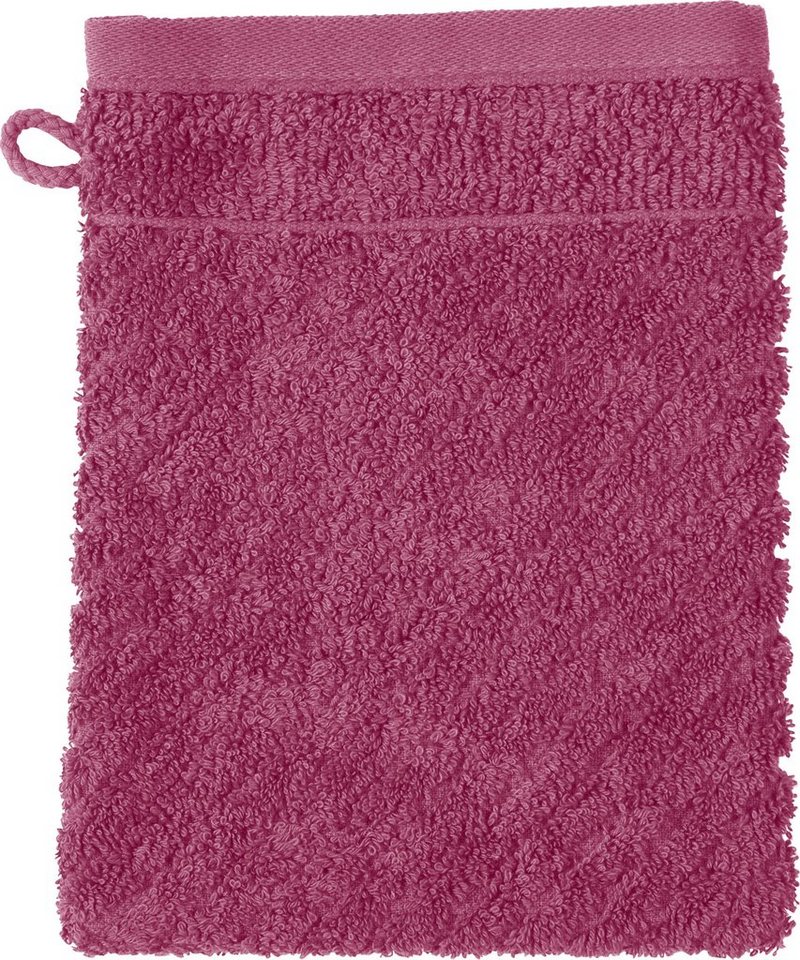 ROSS Waschhandschuh Smart, (6-St), Uni-Rippe mit Velourslabel von ROSS