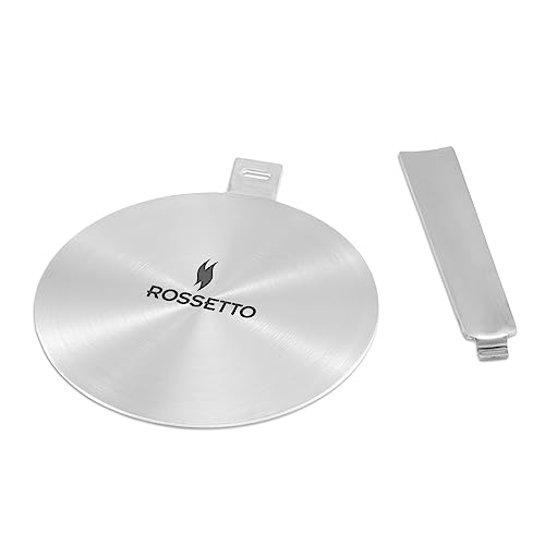 ROSSETTO Induktion Adapterplatte Induktionsadapterplatte mit abnehmbarem Edelstahlgriff Adapter für Moka-Kaffeekannenn (24cm) von ROSSETTO