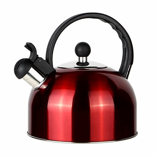 ROSSETTO Wasserkessel Teekessel 2.5 Liter aus hochwertigem Edelstahl Rostfrei Induktion Wasserkocher Teekocher mit Pfeifton, alle Herdarten geeignet, Klassischer Flötenkessel von ROSSETTO