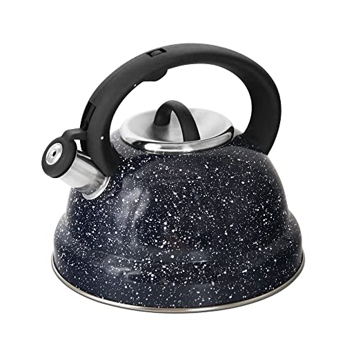 ROSSETTO Wasserkessel Teekessel 3 Liter aus hochwertigem Edelstahl Rostfrei Induktion Wasserkocher Teekocher mit Pfeifton, alle Herdarten geeignet, Klassischer Flötenkessel von ROSSETTO