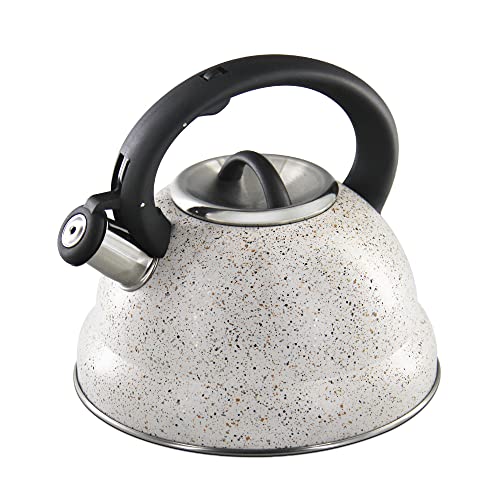 ROSSETTO Wasserkessel Teekessel 3 Liter aus hochwertigem Edelstahl Rostfrei Induktion Wasserkocher Teekocher mit Pfeifton, alle Herdarten geeignet, Klassischer Flötenkessel von ROSSETTO