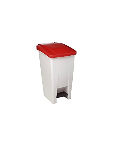 ROSSIGNOL Kunststoff beweglicher Abfalleimer mit Pedal 60 L, weiß, 490 x 380 H 700 mm von ROSSIGNOL