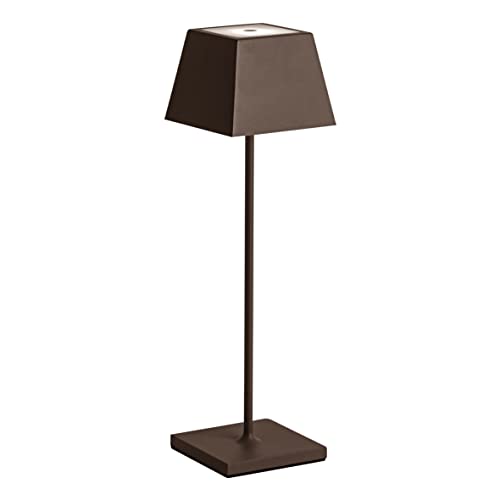 ROSSINI ILLUMINAZIONE Siesta LED-Tischlampe, mit USB-Touch, dimmbar, IP54, Verwendung im Innen- und Außenbereich, Höhe 37 cm, 2,2 Watt, warmes Licht 2700 K, 200 lm, 9 Stunden Lebensdauer (Corten) von ROSSINI