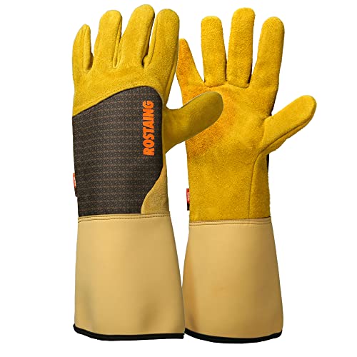 ROSTAING Handschuhe RONCIER - Ein Paar Gartenhandschuhe - Lederschutz - Gartenhandschuhe für Dornen und Brombeeren und Arbeitshandschuhe, Beige ROSTAING Handschuhe RONCIER - Ein Paar Gartenhandschuhe - Lederschutz - Gartenhandschuhe für Dornen und Brombeeren und Arbeitshandschuhe, Beige von ROSTAING