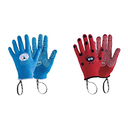 ROSTAING prosper-it3 – 6 Handschuhe, türkis, 21.3 x 10,5 x 2 cm & anabel-it5 – 6 Handschuh Kinder Marienkäfer. Leash Handgelenk Handfläche Rutschhemmende, rot, 20 x 11 x 1,5 cm von ROSTAING