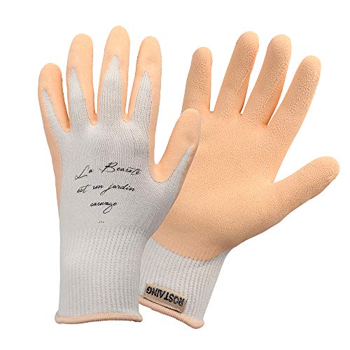 Rostain Nude-IT07 Gartenhandschuhe, waschbar, natürlicher Duft, Eukalyptus, Latex Nude, Größe 07, Rosa/Weiß, 7 von ROSTAING