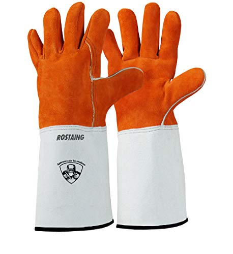 Rostain SPLITWELD-IT11 Profi-Schutzhandschuhe, für Schweißstich, warm, Leder, Größe 11, Orange von ROSTAING