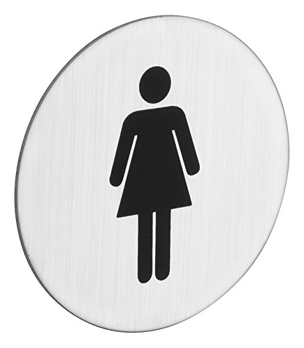 ROSTEX Edelstahl WC Schild Damen Toilette Rund - Piktogramm selbstklebend kreisrund von ROSTEX