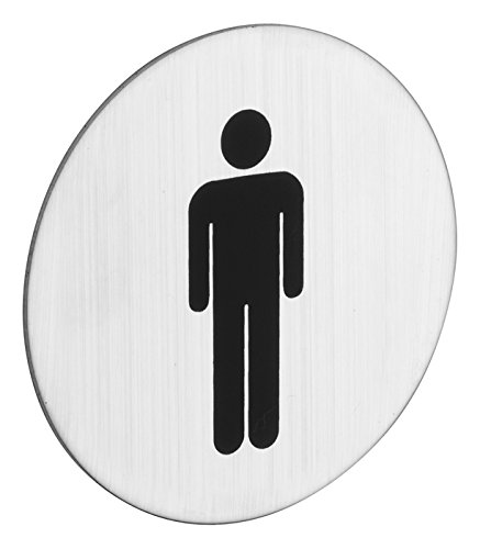 ROSTEX Edelstahl WC Schild Herren Toilette Rund - Piktogramm selbstklebend kreisrund von ROSTEX